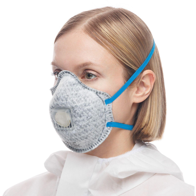Полумаска фильтрующая UNIX Air 612V FFP2 R D/В0/Е0 3шт/уп - фото 2
