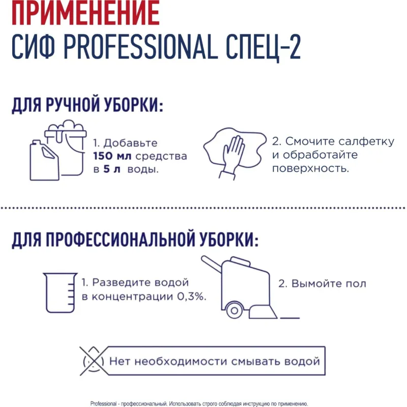 Средство для мытья пола Cif Professional 2в1 моющее, дезинфицирующее, 5л - фото 5