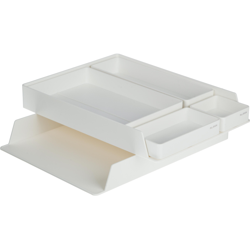 Лоток горизонтальный д/бум Deli NuSign ENS001-white 2лотка + орган-р бел - фото 2