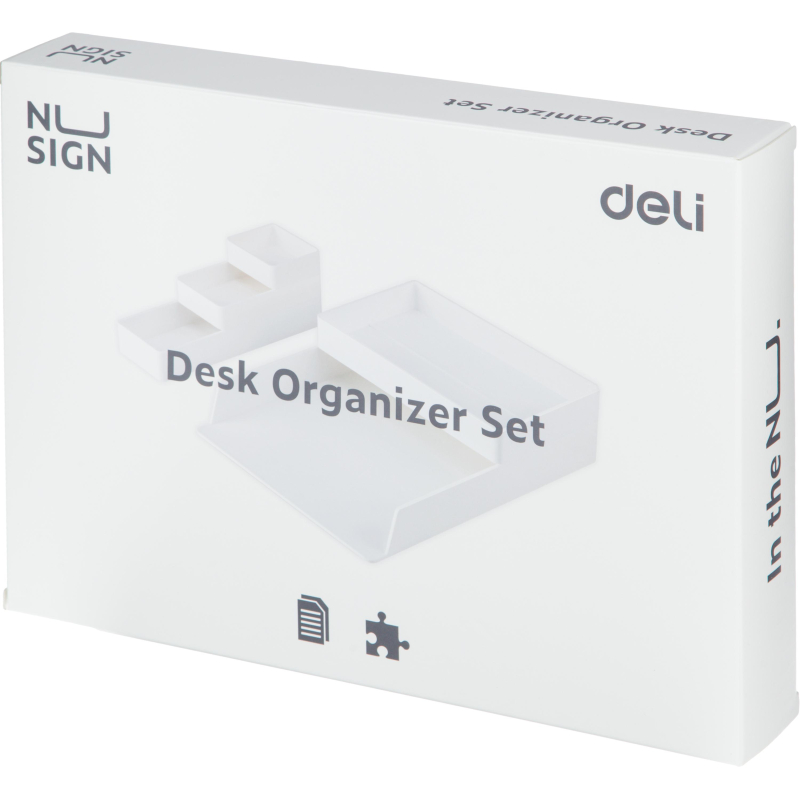 Лоток горизонтальный д/бум Deli NuSign ENS001-white 2лотка + орган-р бел - фото 7
