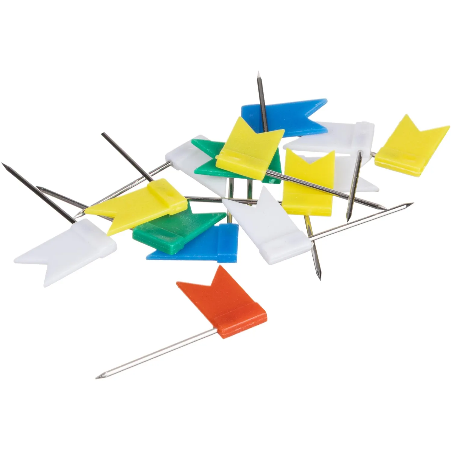 Кнопки силовые д/пробковых досок Attache ФЛАЖКИ,пластик,европ,ассор,25шт/уп - фото 2