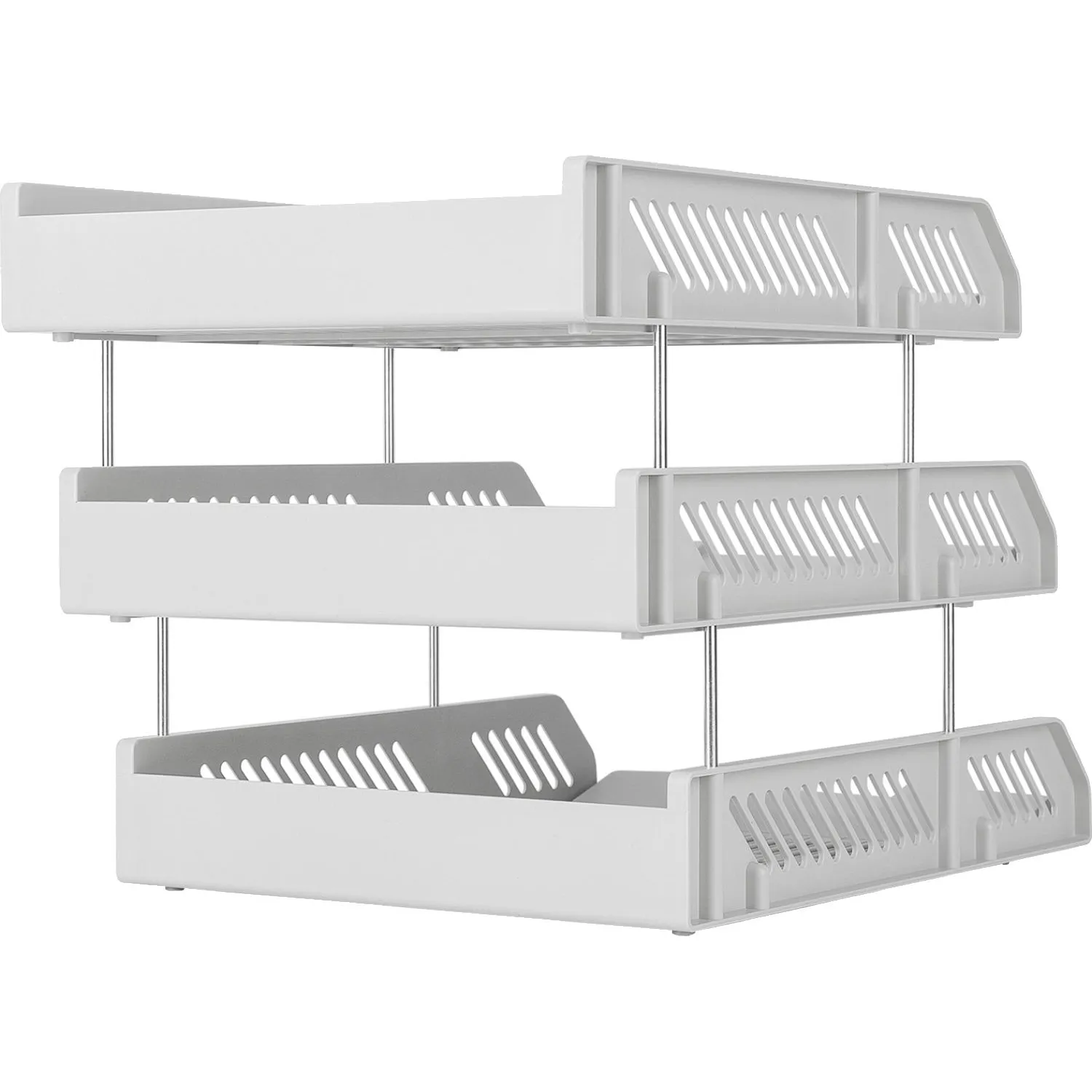 Лоток горизонтальный для бумагDeli E9209 набор 3шт на металл.стерж серый - фото 11