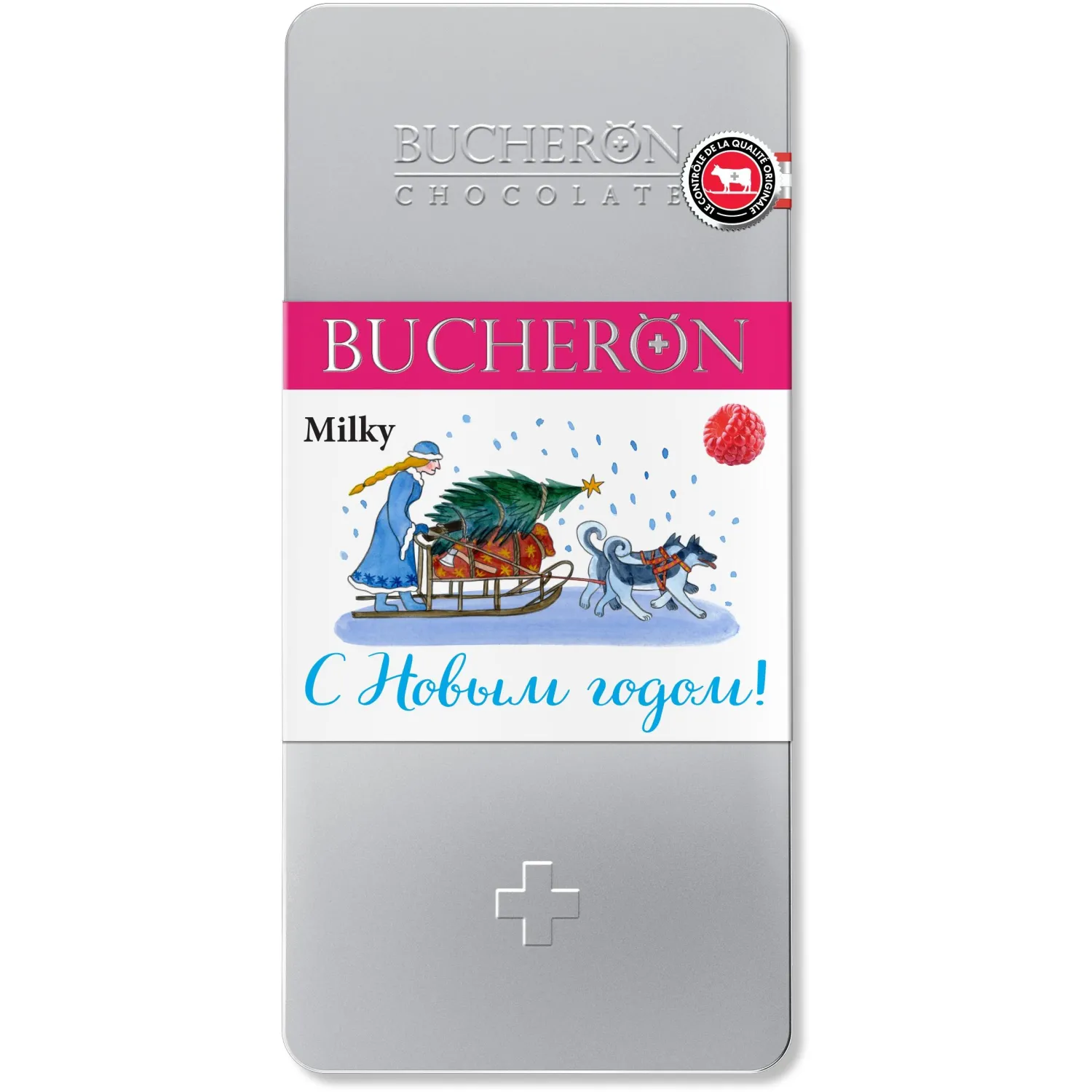 Шоколад BUCHERON молочный шоколад с малиной, ж/б, 100г - фото 3