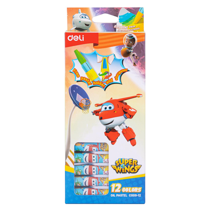 Пастель масляная Deli  Super Wings набор 12 цветов EC009-12 - фото 1
