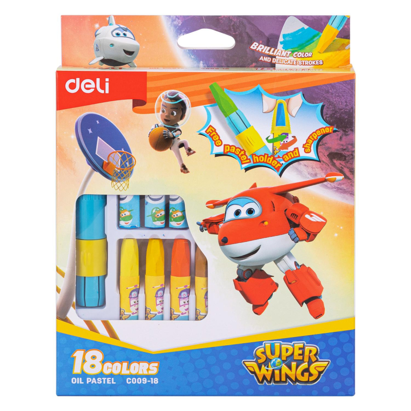 Пастель масляная Deli  Super Wings набор 18 цветов  EC009-18 - фото 1