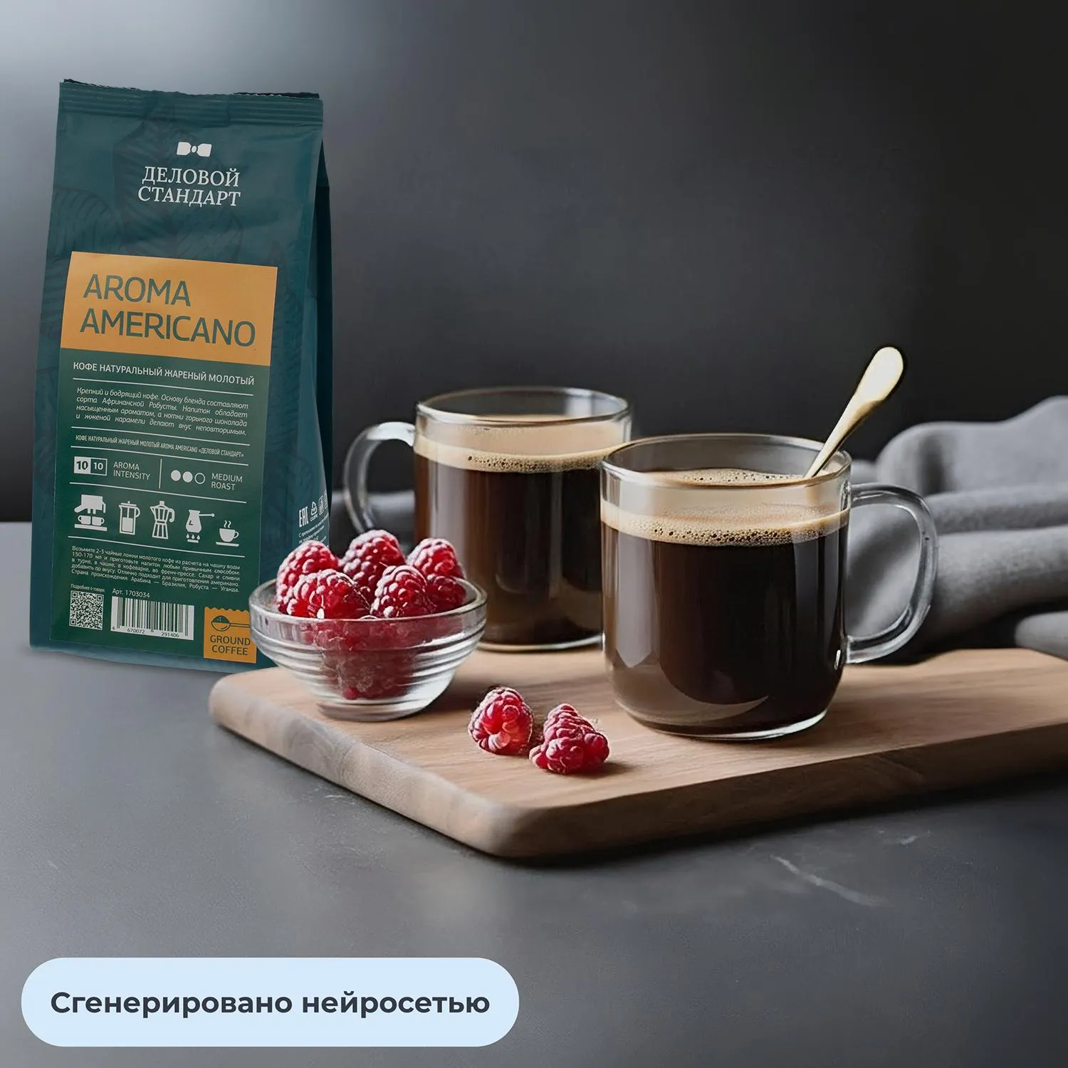 Кофе Деловой Стандарт Aroma Americano молотый натуральный жареный, 250г - фото 5