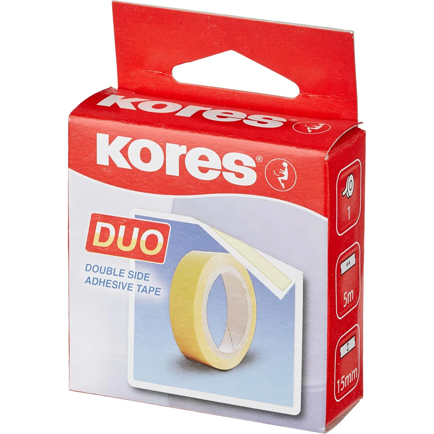 Клейкая лента канцелярская KORES двусторонняя 15х5 55515 - фото 3