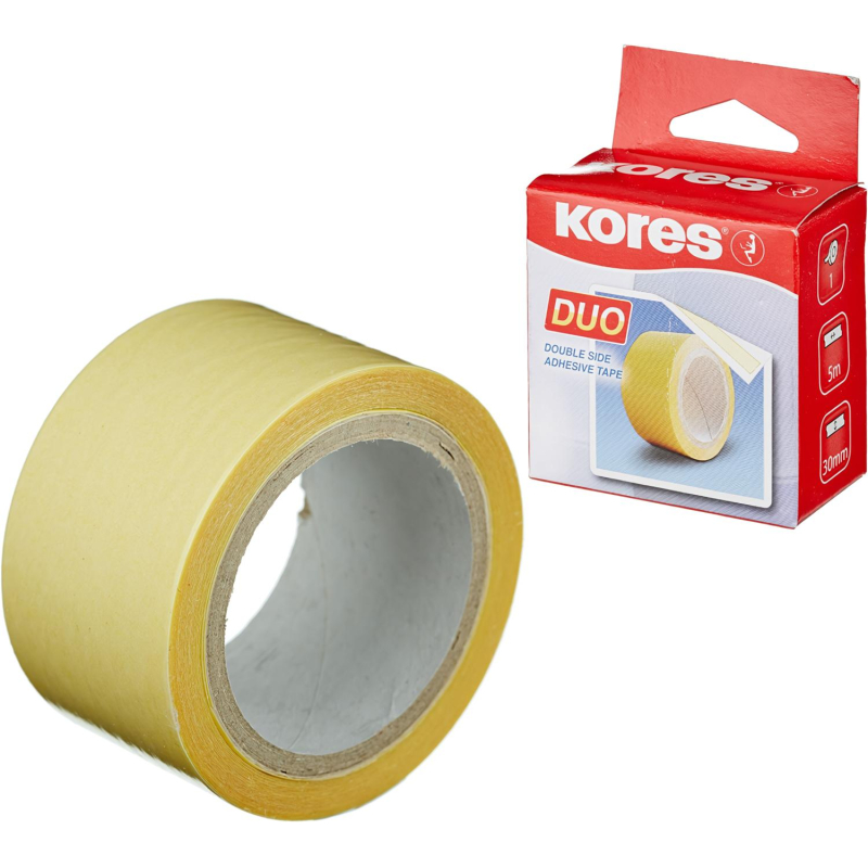 Клейкая лента канцелярская KORES двусторонняя 30х5 55530 - фото 1