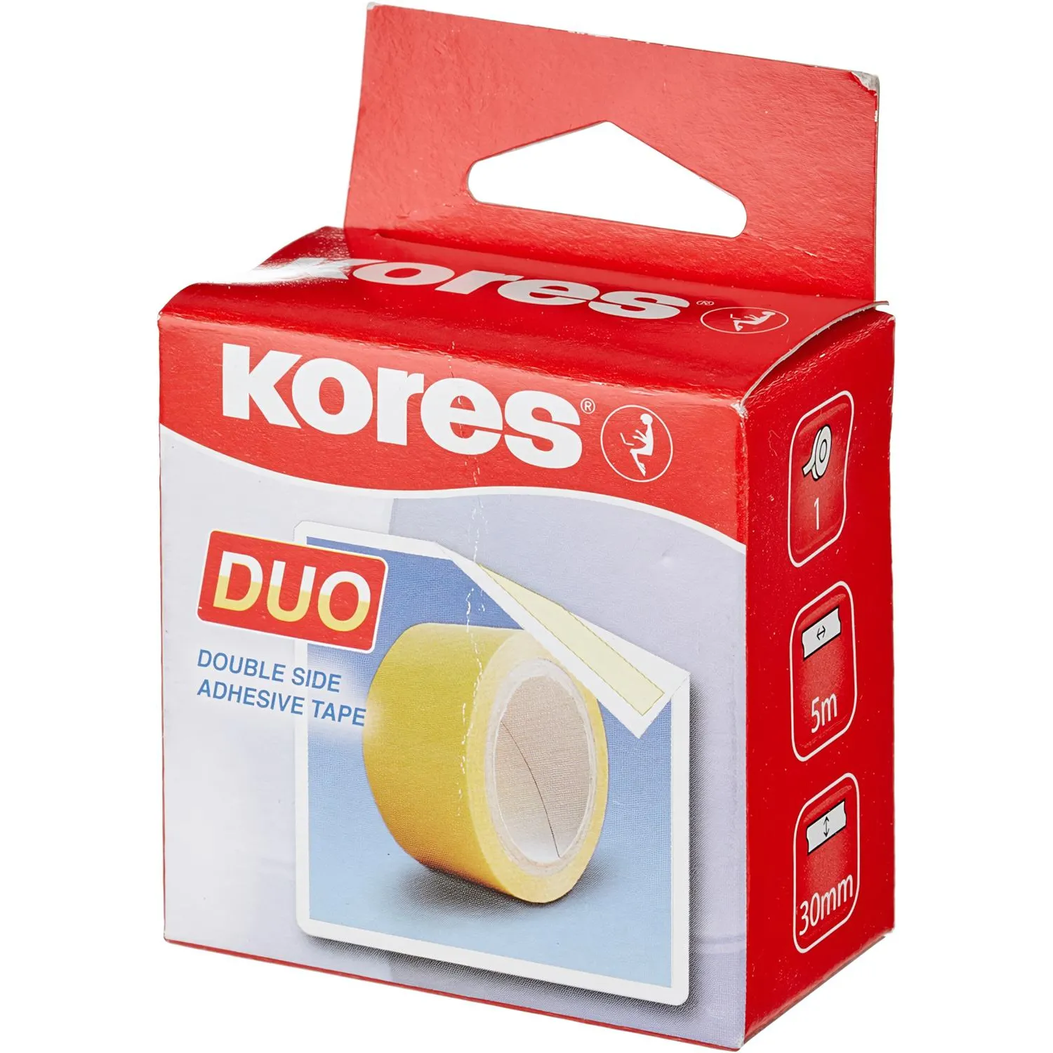 Клейкая лента канцелярская KORES двусторонняя 30х5 55530 Клейкая лента канцелярская KORES двусторонняя 30х5 55530 - фото 3