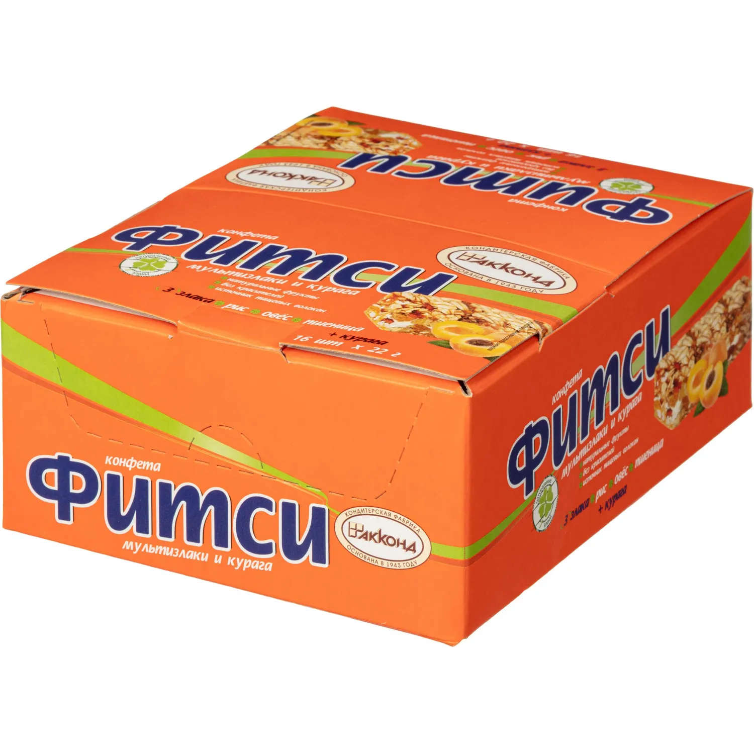 Батончик Акконд Фитси мультизлаки и курага, 22гх16шт/уп - фото 2