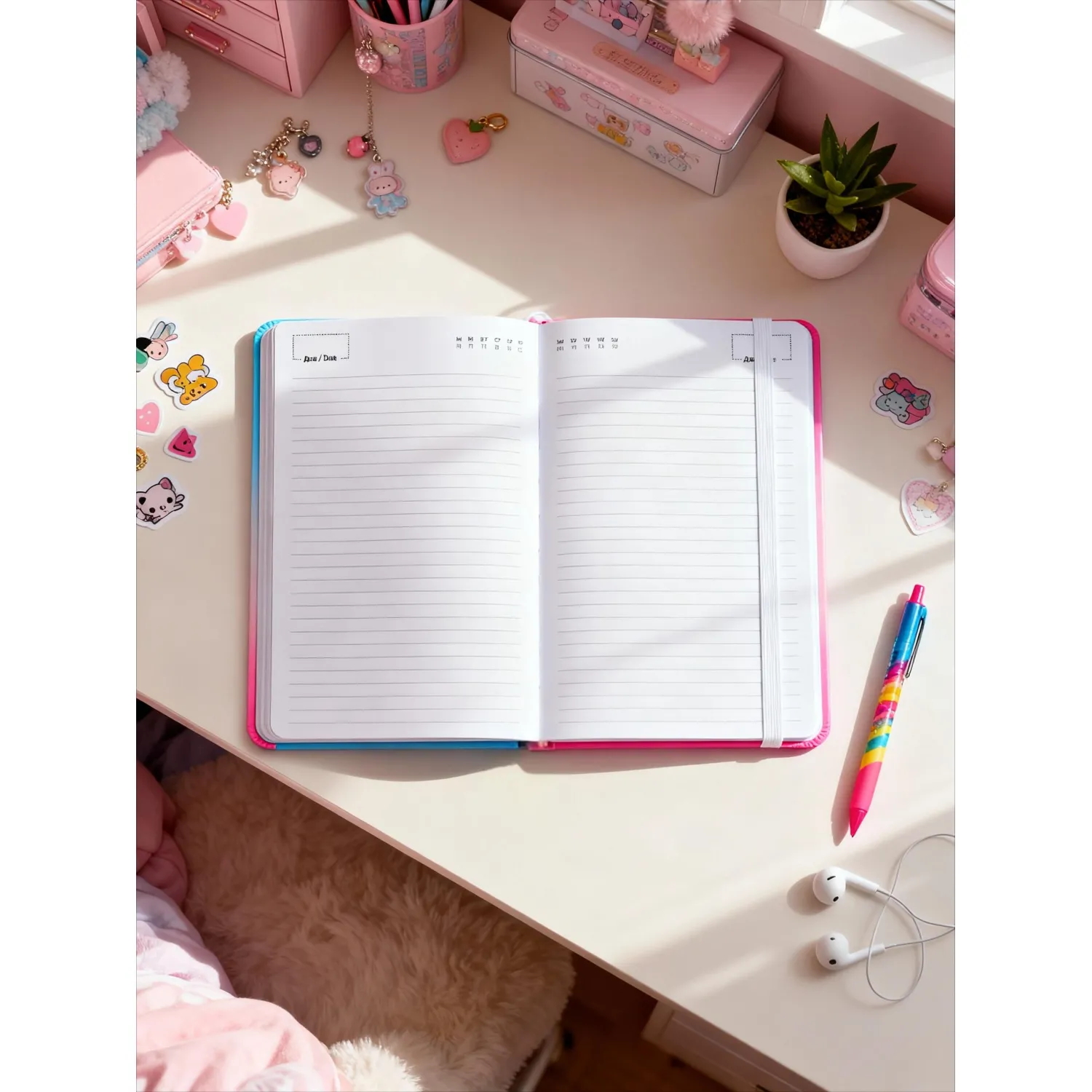 Ежедневник недатированный Rainbow,син-фиол,А5140x200,136л,ATTACHE SELECTION - фото 20