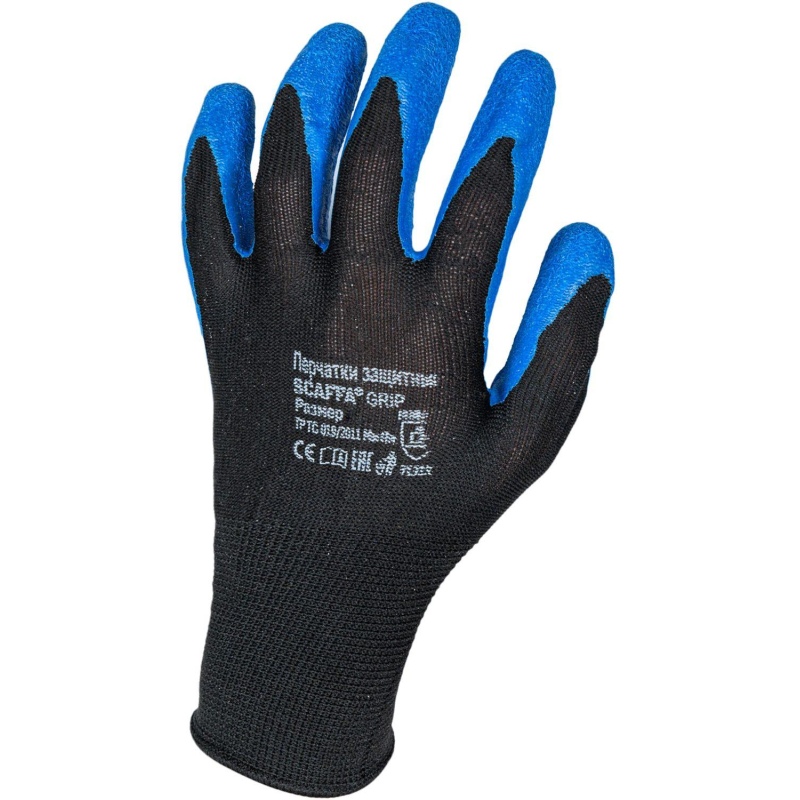 Перчатки защитные нейлон текст.латекс SCAFFA Grip NY1350L р.9 - фото 3