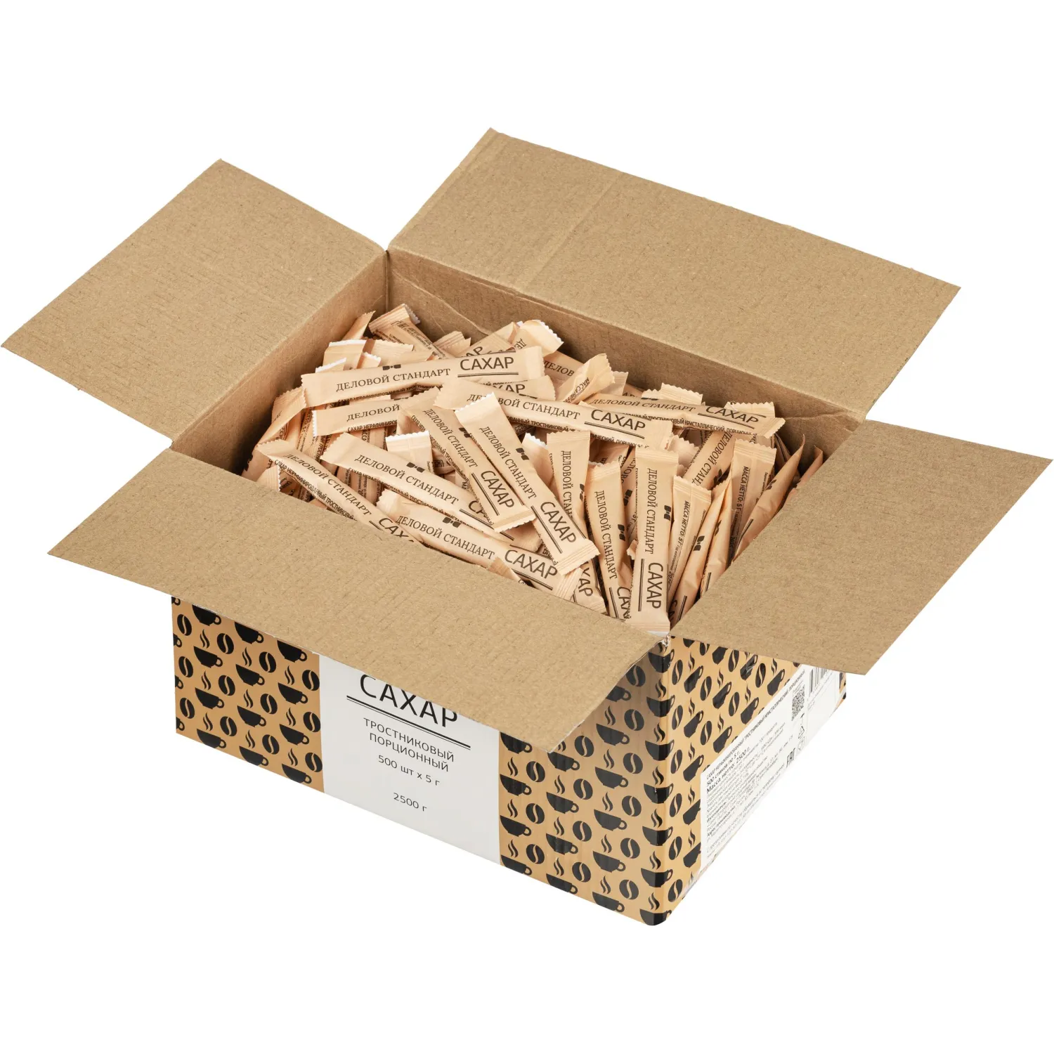 Сахар порционный в стиках Деловой стандарт тростниковый 5гр (500 шт/уп.) - фото 5