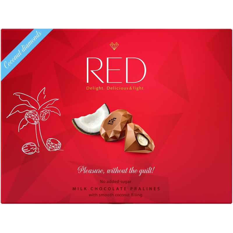 Конфеты Red из молочного шоколада с кокосовой начинкой, 132г - фото 1