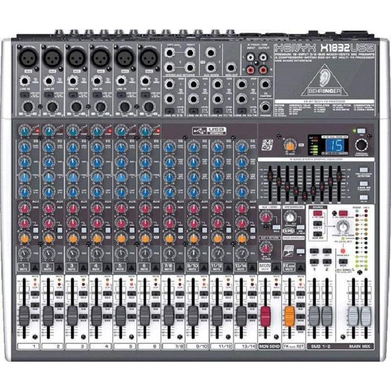 Микшерный пульт BEHRINGER X1832USB, 3 AUX-шины, процессор эффектов, USB - фото 1