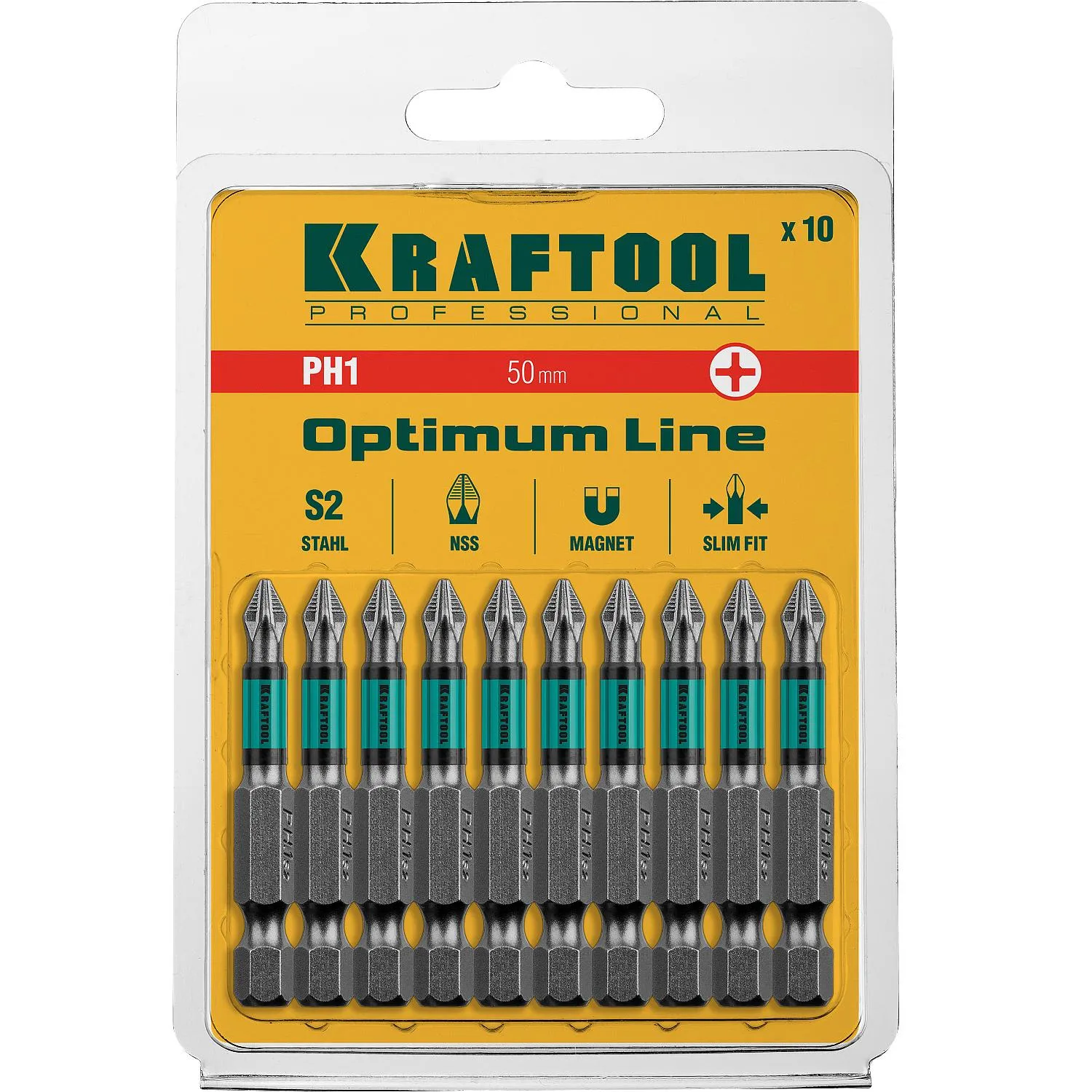 Бита KRAFTOOL Optimum Line PH1, 50 мм, тип E, 10 шт/уп (26122-1-50-10) - фото 2