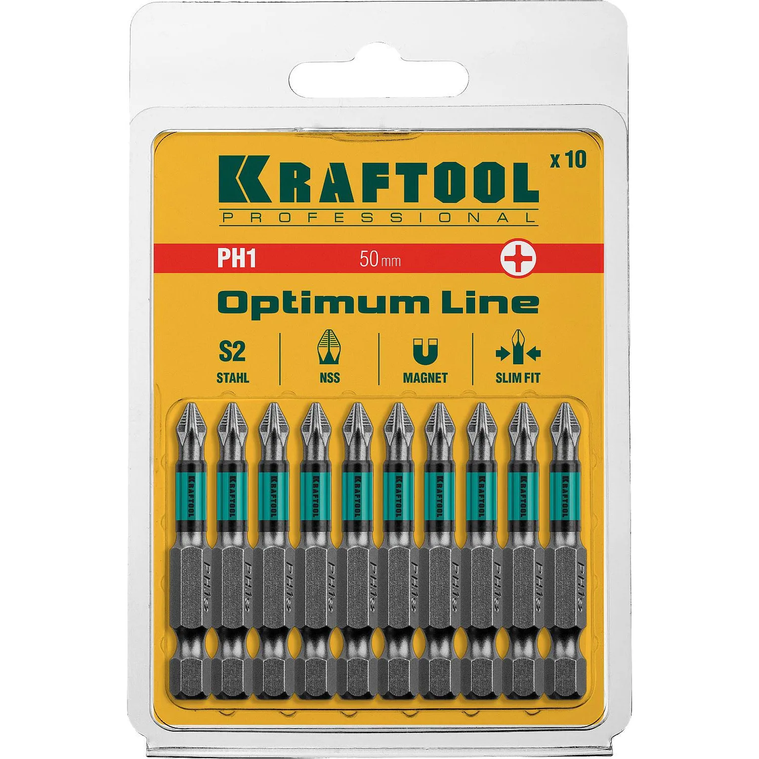 Бита KRAFTOOL Optimum Line PH1, 50 мм, тип E, 10 шт/уп (26122-1-50-10) - фото 4