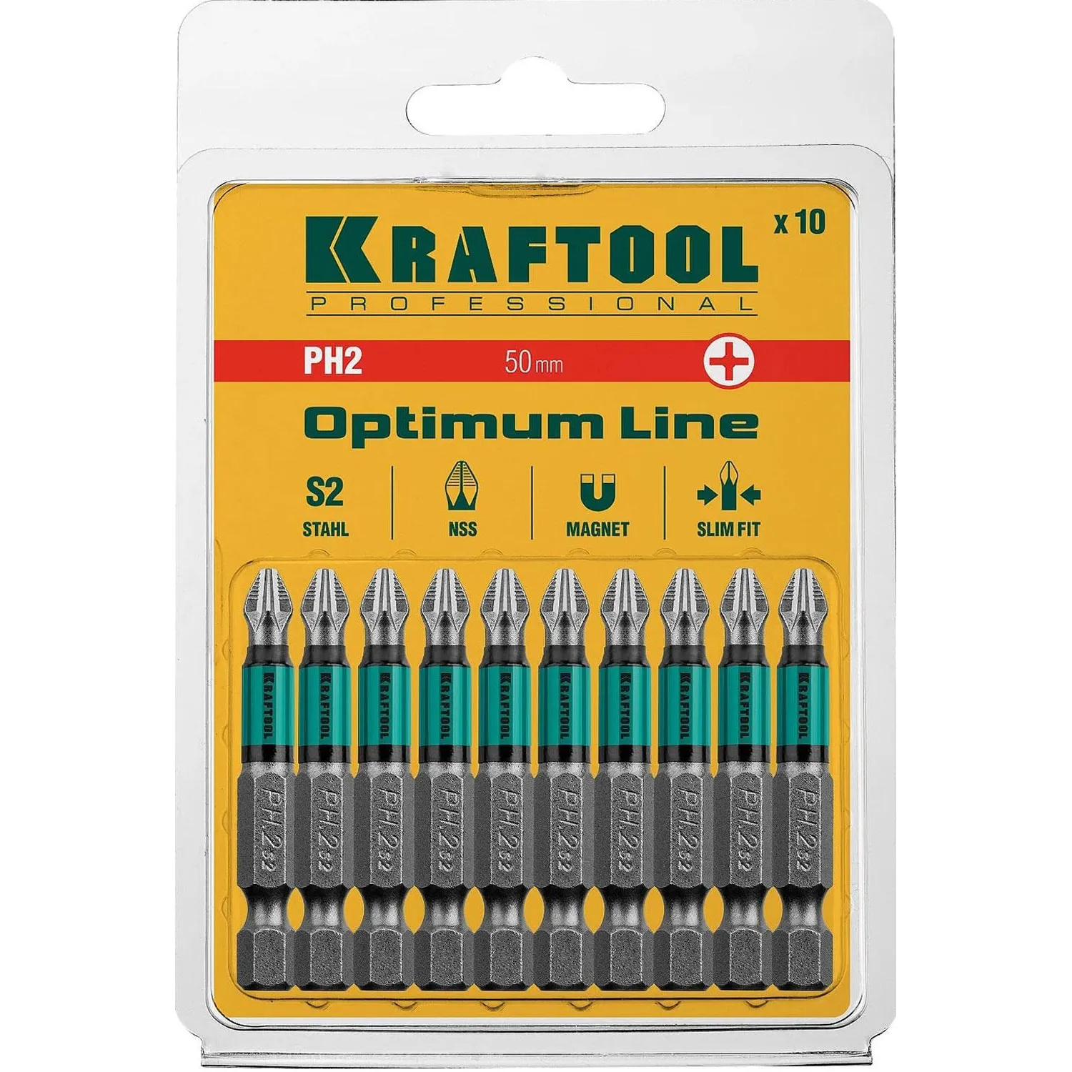 Бита KRAFTOOL Optimum Line PH2, 50 мм, тип E, 10 шт/уп (26122-2-50-10) - фото 4