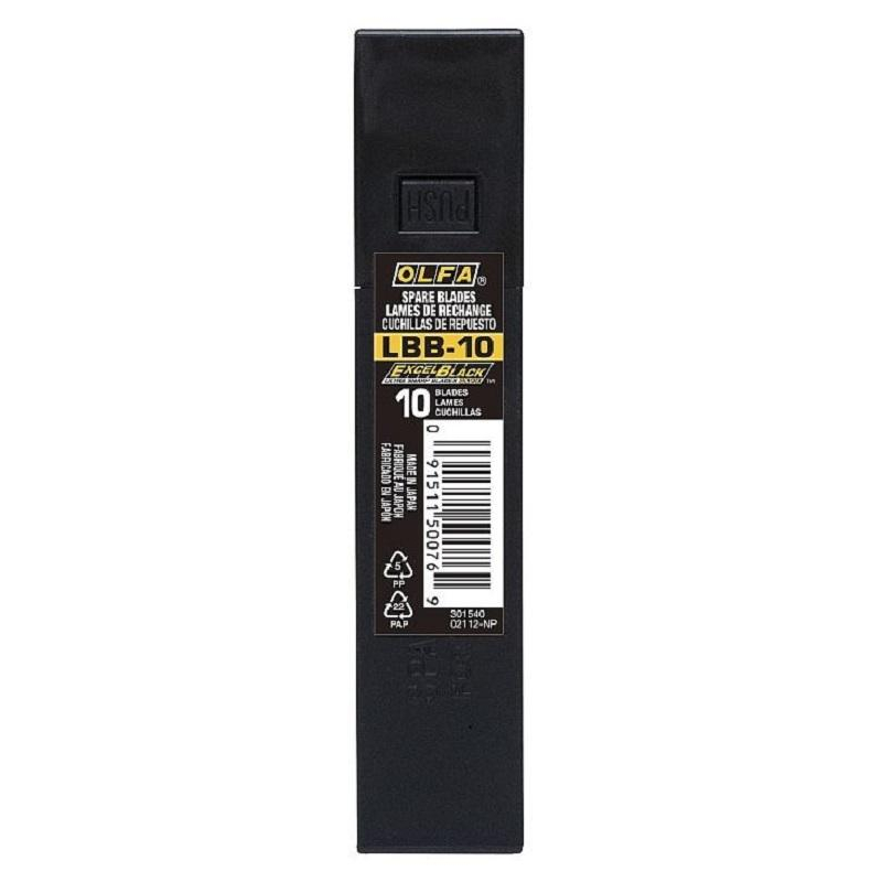 Лезвие OLFA EXCEL BLACK сегментированное 18 мм, боксе 10 шт/уп (OL-LBB-10) - фото 2