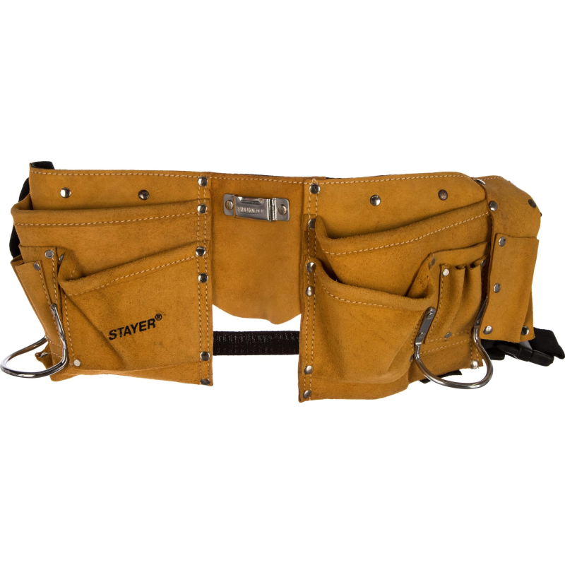 Пояс для инструментов STAYER MASTER , кожаный, 10 карманов, 2 скобы - фото 2