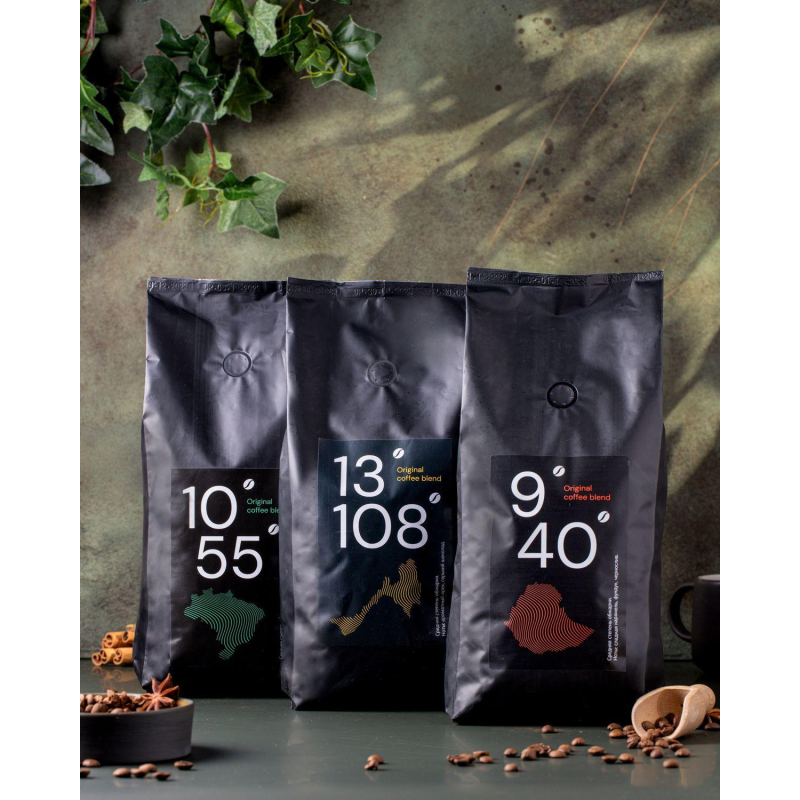 Кофе жареный в зернах 10/55 Original coffee blend, 100% Арабика, 1кг - фото 5
