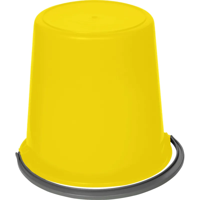 Ведро пластиковое с ручкой хозяйственно-бытовое желтое 10л - фото 3