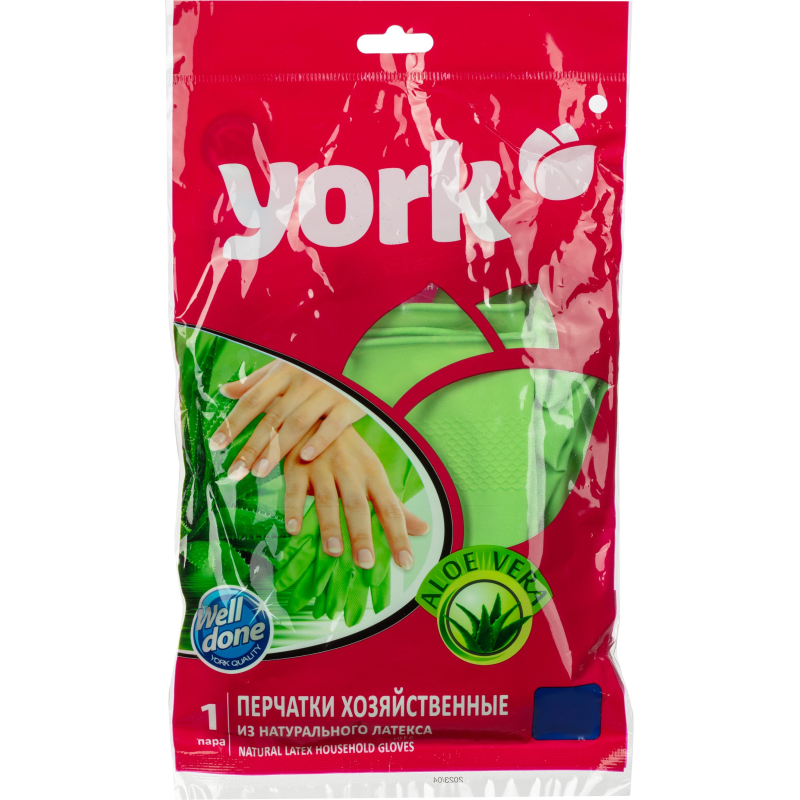 Перчатки резиновые YORK Алоэ ароматизированные р-р М 092150 - фото 4