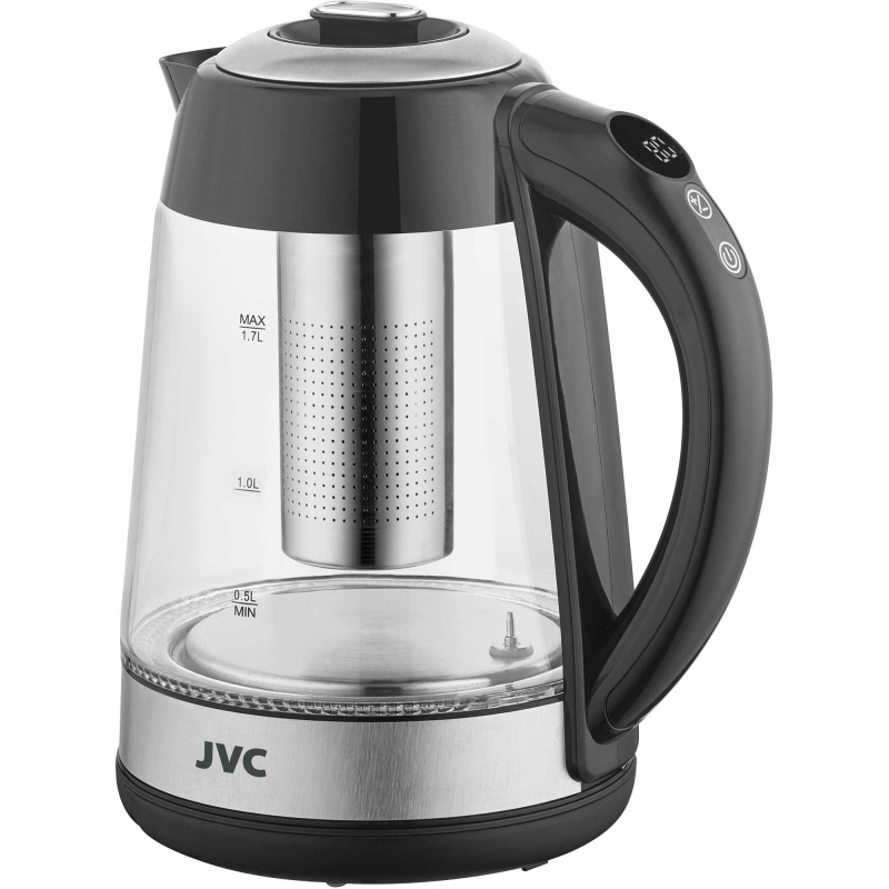Чайник электрический JVC JK-KE1710, 1,7л., 2200ВТ, серый - фото 1