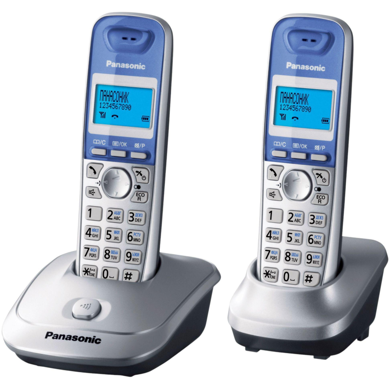 Радиотелефон Panasonic KX-TG2512RUS серебристый (2шт) - фото 1