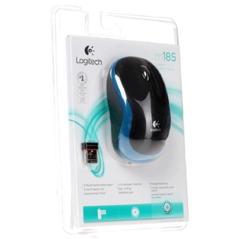 Мышь компьютерная Logitech USB OPTICAL CORDL. M185 BLUE - фото 4