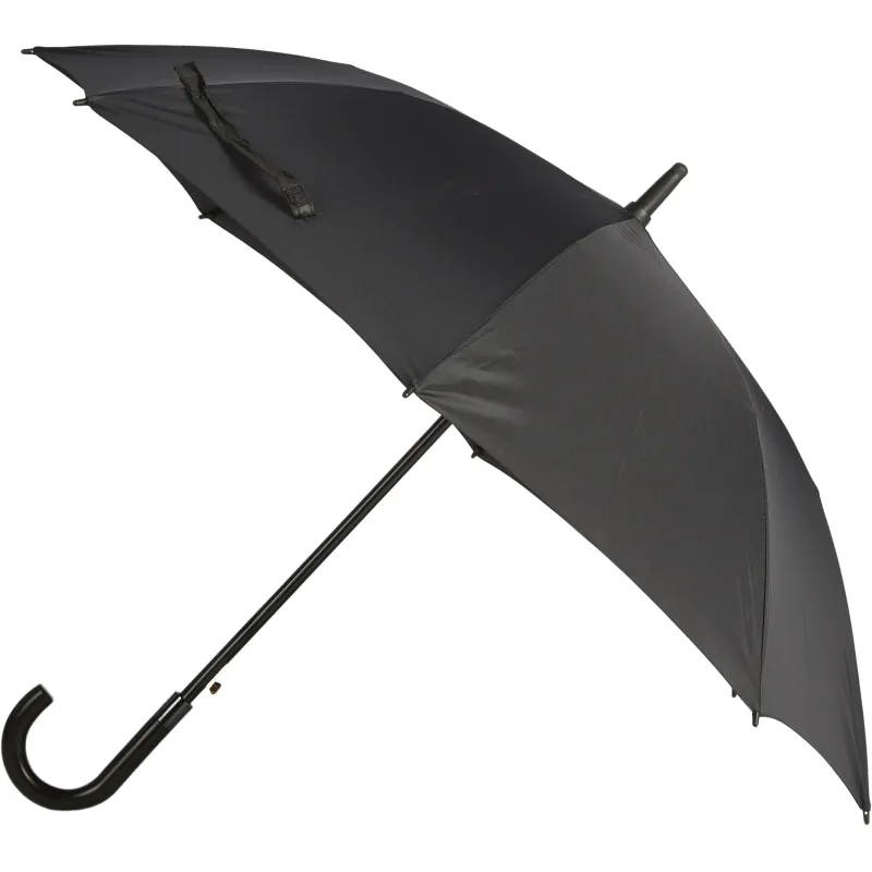 Зонт трость автоматический с прорезин.ручкой, 8 спиц, черный, HD-HW003(H/T) - фото 1