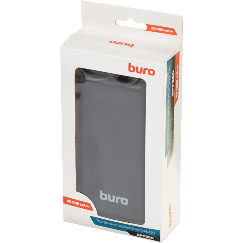 Внешний аккумулятор Buro BPF30D 30000mAh 3A QC PD 22.5W 2xUSB (BPF30D22PBK) - фото 5