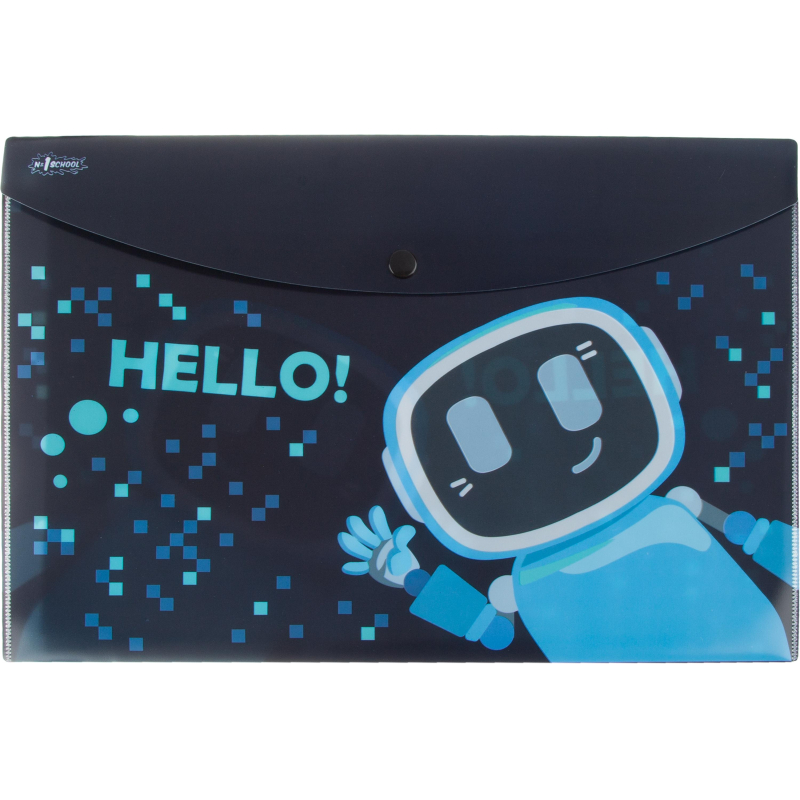 Папка-конверт на кнопке А4 №1 School Robot Hello  2шт/уп - фото 1