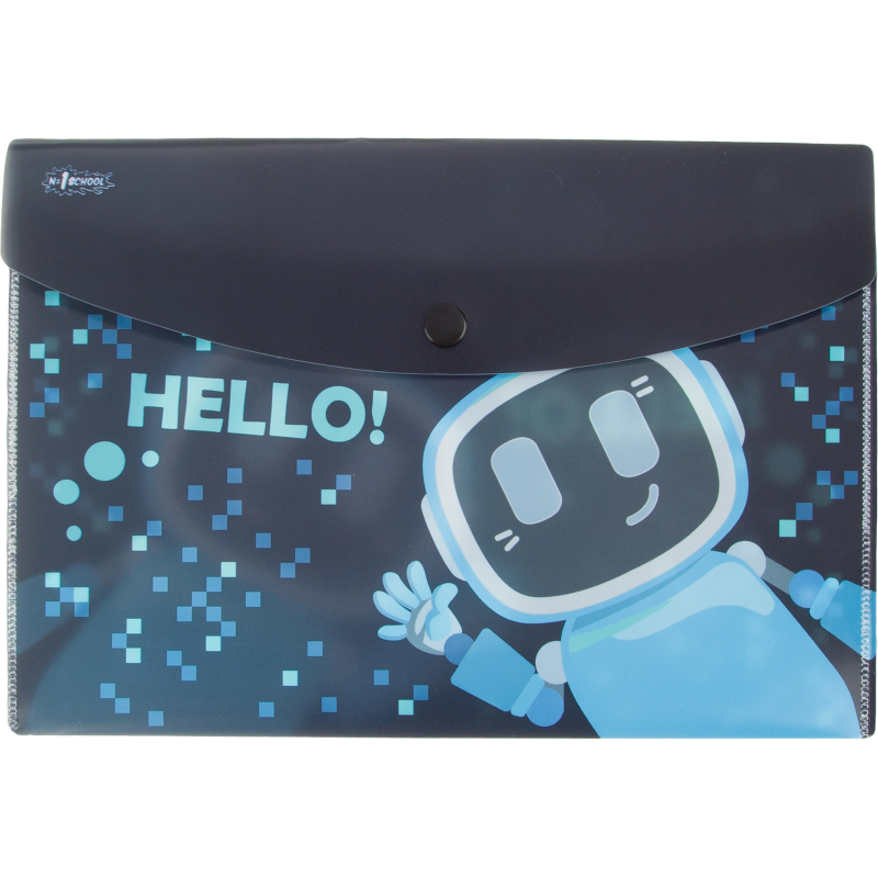 Папка-конверт на кнопке А5 №1 School Robot Hello  2шт/уп - фото 1