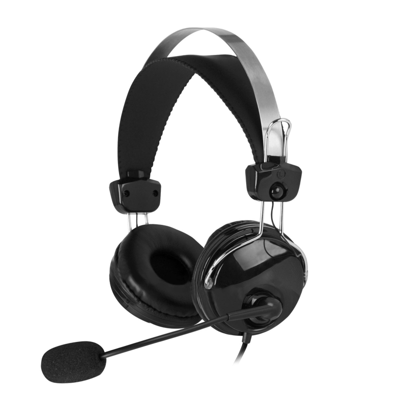 Гарнитура A4Tech (HU-7P) черный 2м накладные USB - фото 1