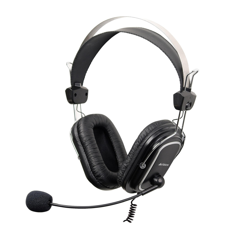 Гарнитура A4Tech (HU-50) черный 2м накладные USB - фото 1