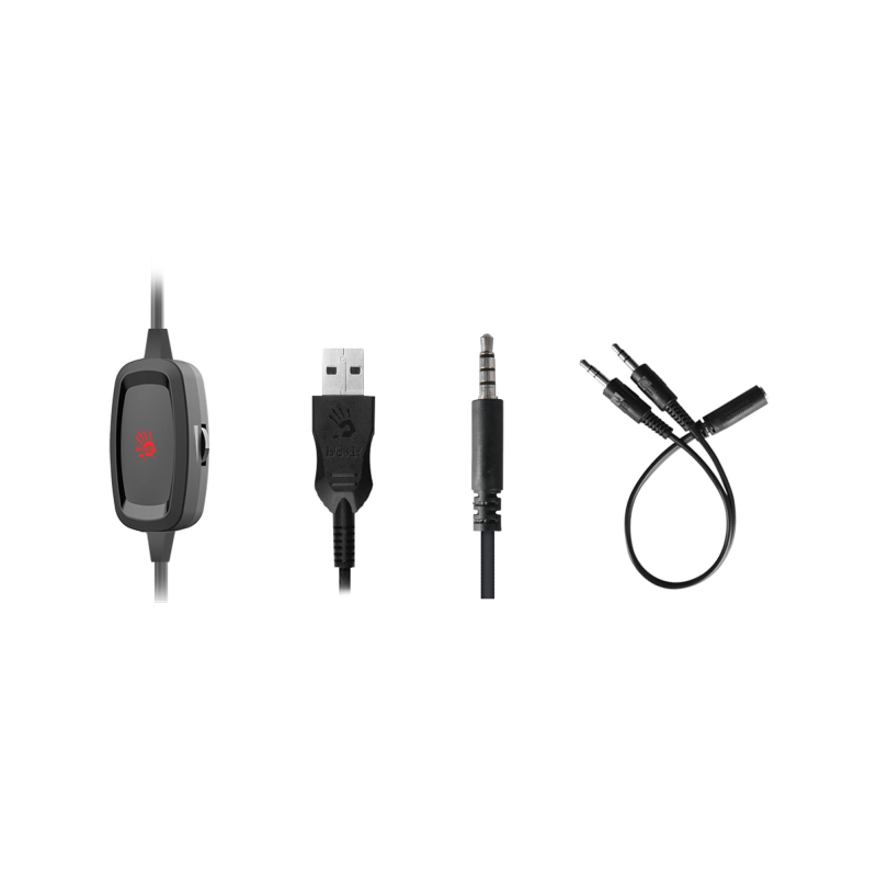 Гарнитура A4Tech Bloody (G535P 4PIN+USB/BLACK+SILVER) черн/сер. 2м мониторн - фото 5
