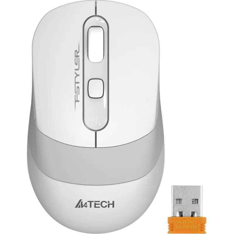 Мышь компьютерная A4Tech Fstyler (FG10 WHITE)бел/сер/2000dpi/беспроводн/3кн - фото 3
