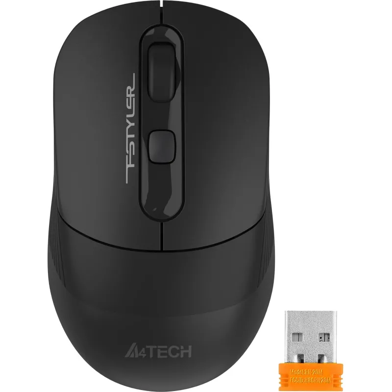 Мышь компьютерная A4Tech Fstyler (FB10C STONE BLACK) черн/2400dpi/беспр/4кн - фото 3