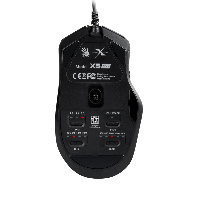 Мышь компьютерная A4Tech Bloody (X5 Max) черный/оптическая/10000dpi/9кн - фото 3