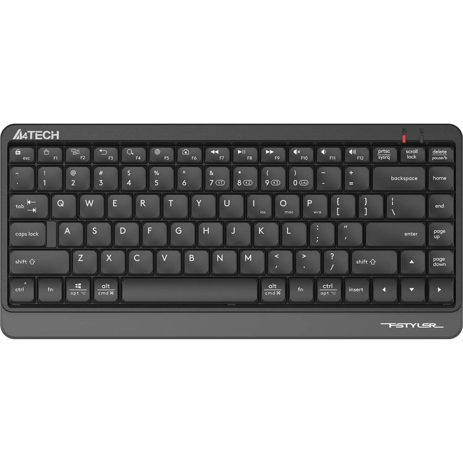 Клавиатура A4Tech Fstyler (FBK11 GREY) черный/серый USB беспроводн/BT/Radio - фото 1
