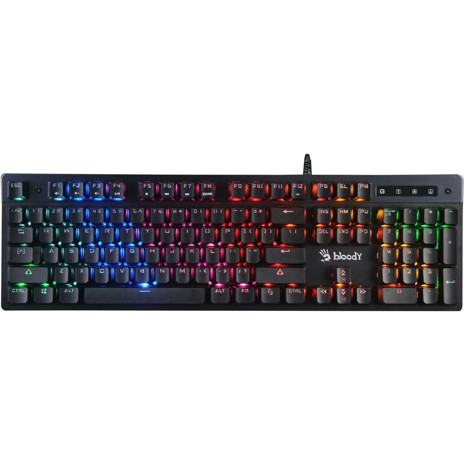 Клавиатура A4Tech Bloody (B500N) серый USB for gamer LED - фото 1