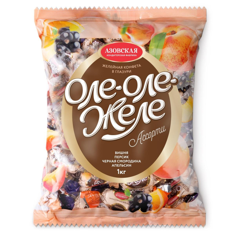 Конфеты желейные Азовская КФ Оле-Оле-Желе Ассорти глазир., 1кг - фото 1
