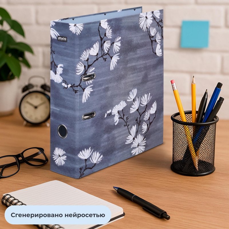 Папка-регистратор А4, 80мм, Attache Selection Япон. Сад 1,лам. бум/лам. бум - фото 10