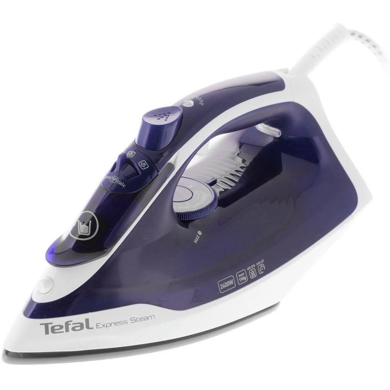 Утюг Tefal FV2837E0, 2400ВТ, белый/синий - фото 1