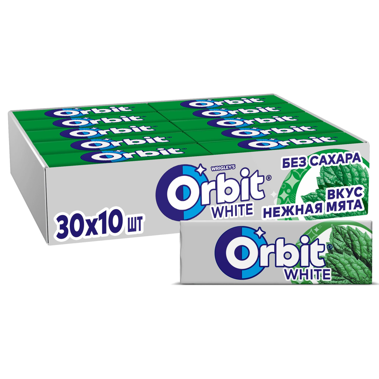 Жевательная резинка Orbit White Нежная мята без сахара,13,6гх30шт/уп - фото 1
