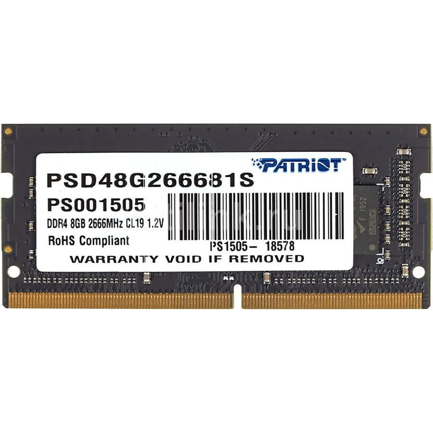 Модуль памяти Patriot SL DDR4 SO-DIMM 8Gb 2666МГц CL19(PSD48G266681S) - фото 1