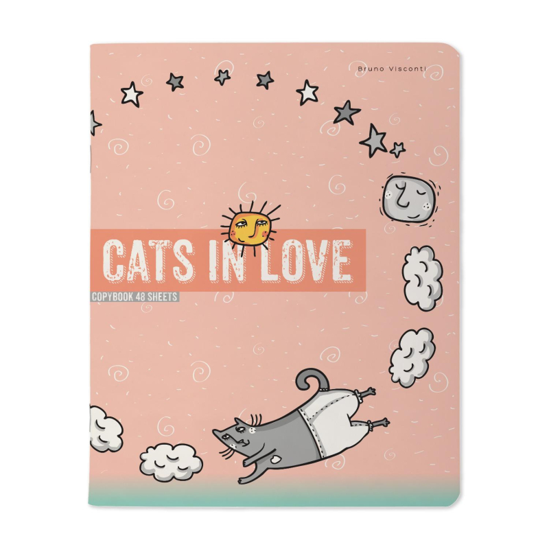 Тетрадь общая А5,48л,клетка,скреп,CATS IN LOVE,5шт/уп,7-48-1230/5 - фото 2