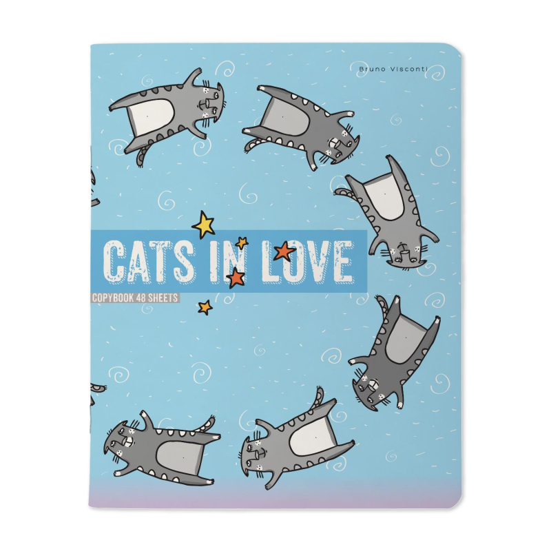 Тетрадь общая А5,48л,клетка,скреп,CATS IN LOVE,5шт/уп,7-48-1230/5 - фото 3