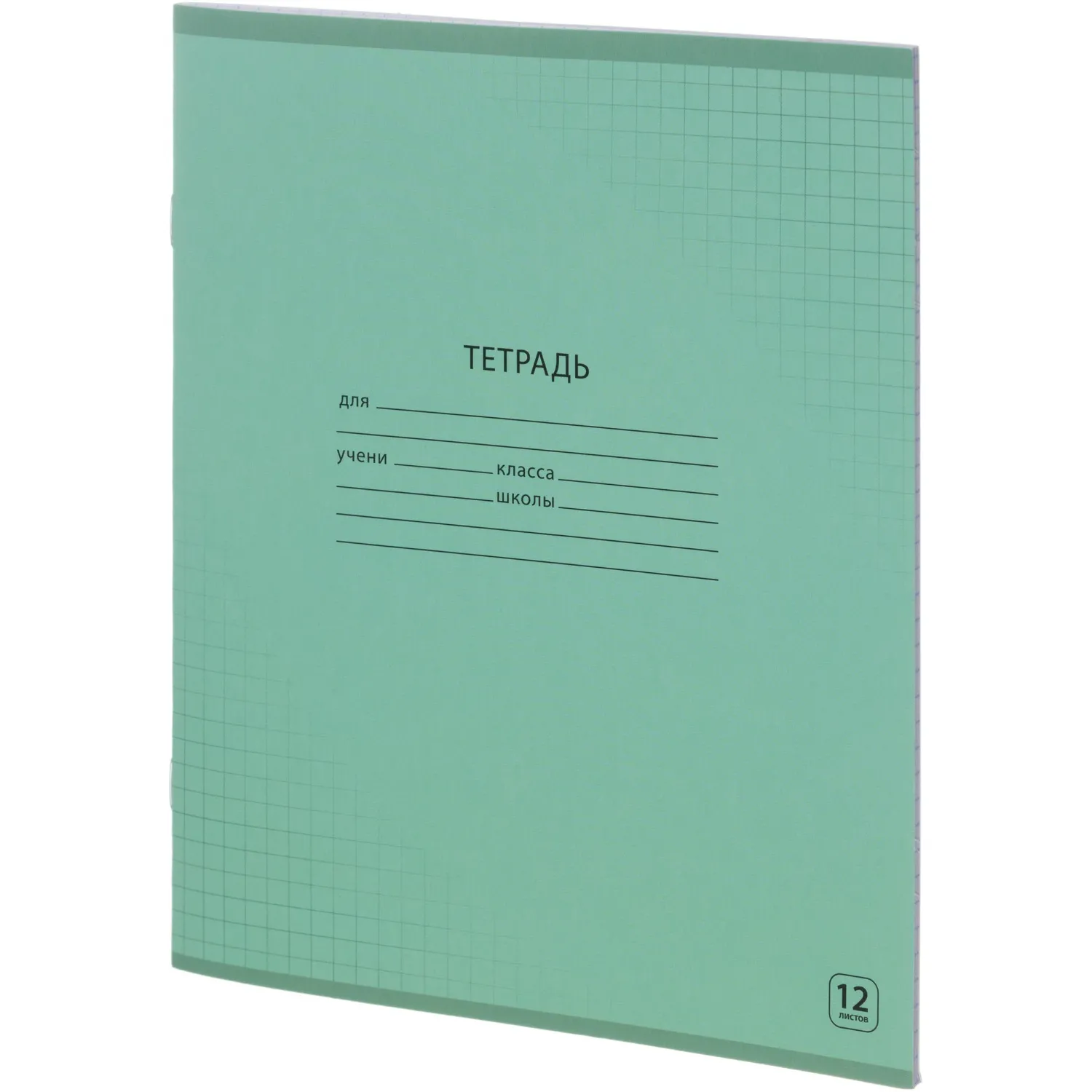 Тетрадь школьная А5,12л,клетка, Выбор есть зеленый 20шт/уп - фото 2